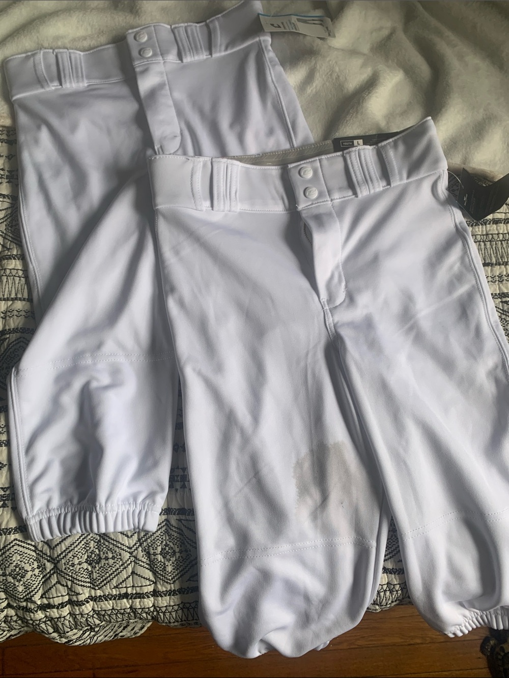 Champro kids White Baseball Pants - Adjustable Waist